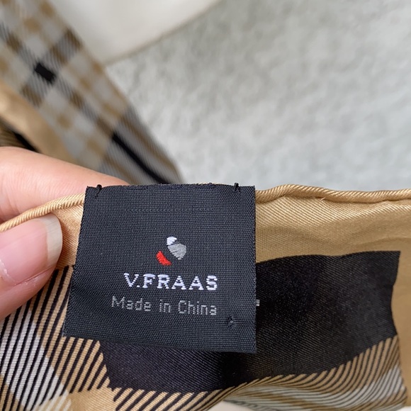 V.Fraas Burberry Plaid Striped 100% Silk Scarf neck wrap spring fashion forward🧣 - Picture 5 of 6